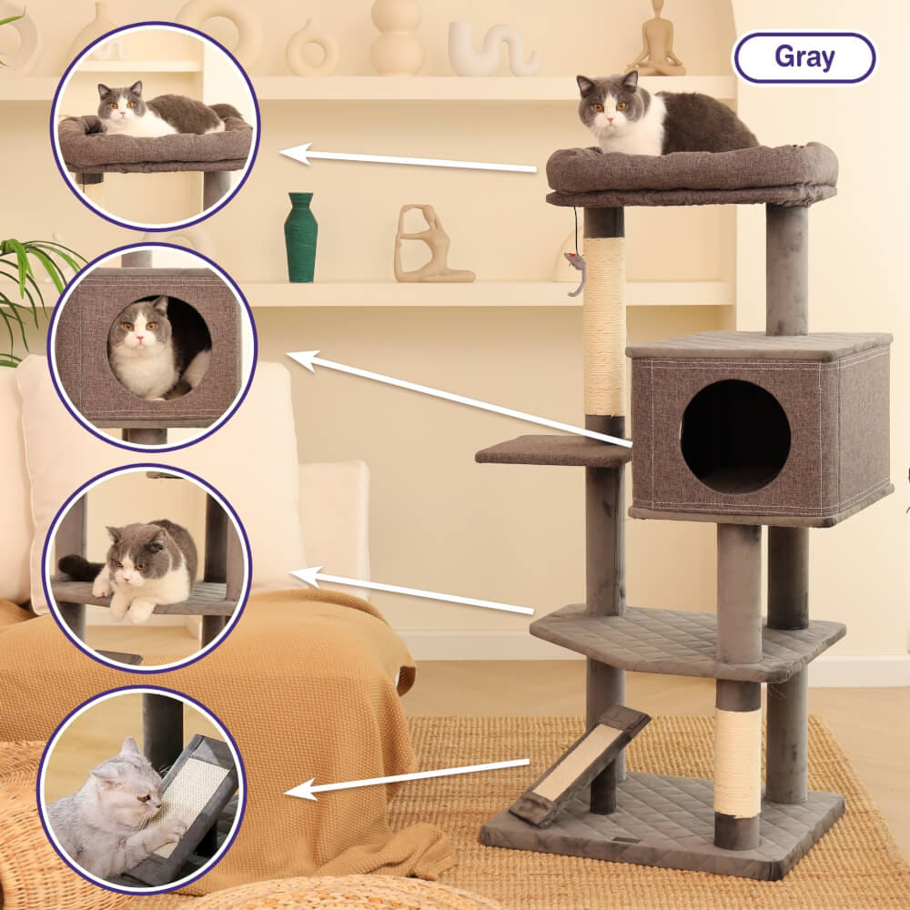 คอนโดแมว Catry รุ่น Cat Tree Yara สีเทา